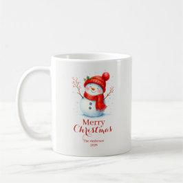 Personalized Merry Christmas Snowman Custom Year  Koffiemok