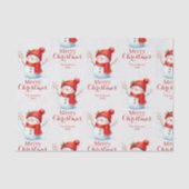 Personalized Merry Christmas Snowman Custom Year  Tissuepapier (Voorkant)