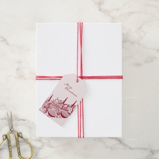 Personalized Merry Christmas Table Minimal Design Cadeaulabel (Met Touw)