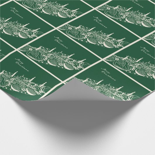 Personalized Merry Christmas Table Minimal Design  Cadeaupapier (Hoek)