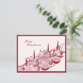 Personalized Merry Christmas Table Minimal Design Feestdagenkaart (Staand voorkant)