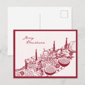Personalized Merry Christmas Table Minimal Design Feestdagenkaart (Voorkant / Achterkant)