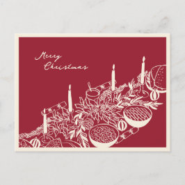 Personalized Merry Christmas Table Minimal Design Feestdagenkaart