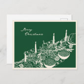 Personalized Merry Christmas Table Minimal Design Feestdagenkaart (Voorkant / Achterkant)