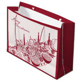 Personalized Merry Christmas Table Minimal Design Groot Cadeauzakje (Voorkant Gekanteld)