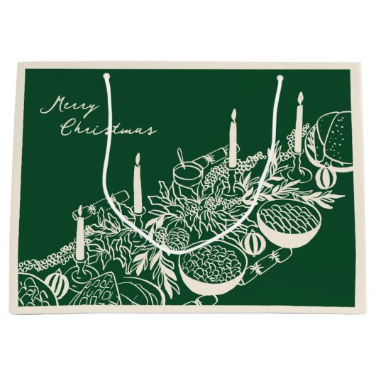 Personalized Merry Christmas Table Minimal Design  Groot Cadeauzakje (Voorkant)
