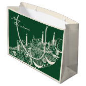 Personalized Merry Christmas Table Minimal Design  Groot Cadeauzakje (Achterkant Gekanteld)