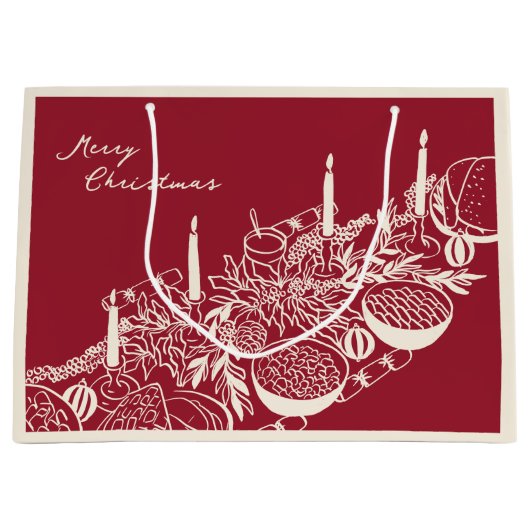 Personalized Merry Christmas Table Minimal Design  Groot Cadeauzakje (Voorkant)