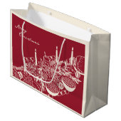 Personalized Merry Christmas Table Minimal Design  Groot Cadeauzakje (Voorkant Gekanteld)