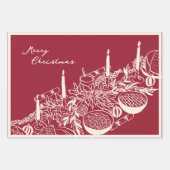 Personalized Merry Christmas Table Minimal Design Inpakpapier Vel (Voorkant 3)