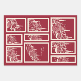 Personalized Merry Christmas Table Minimal Design  Inpakpapier Vel