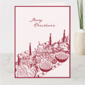 Personalized Merry Christmas Table Minimal Design Kaart (Voorkant)