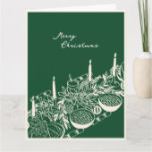 Personalized Merry Christmas Table Minimal Design Kaart (Voorkant)