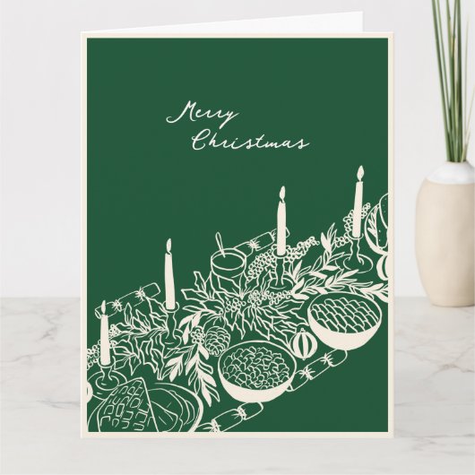 Personalized Merry Christmas Table Minimal Design Kaart (Voorkant)