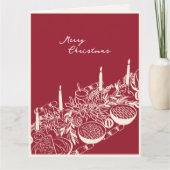 Personalized Merry Christmas Table Minimal Design  Kaart (Voorkant)