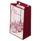 Personalized Merry Christmas Table Minimal Design Klein Cadeauzakje (Achterkant Gekanteld)