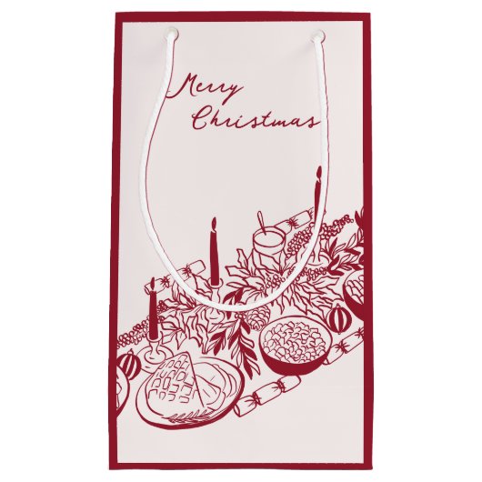 Personalized Merry Christmas Table Minimal Design Klein Cadeauzakje (Voorkant)