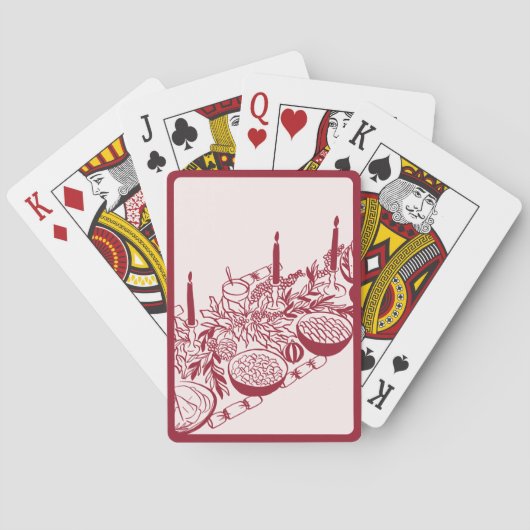 Personalized Merry Christmas Table Minimal Design Pokerkaarten (Achterkant)