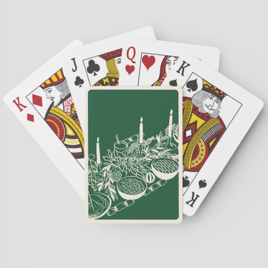 Personalized Merry Christmas Table Minimal Design  Pokerkaarten (Achterkant)