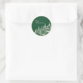 Personalized Merry Christmas Table Minimal Design Ronde Sticker (Tas)