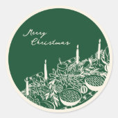 Personalized Merry Christmas Table Minimal Design Ronde Sticker (Voorkant)