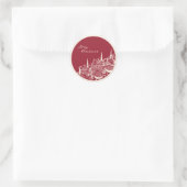 Personalized Merry Christmas Table Minimal Design Ronde Sticker (Tas)