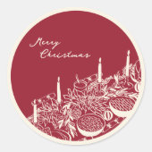 Personalized Merry Christmas Table Minimal Design Ronde Sticker (Voorkant)