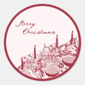 Personalized Merry Christmas Table Minimal Design Ronde Sticker (Voorkant)