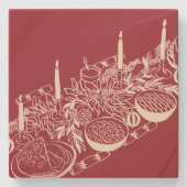 Personalized Merry Christmas Table Minimal Design Stenen Onderzetter (Voorkant)