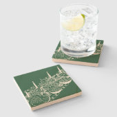 Personalized Merry Christmas Table Minimal Design Stenen Onderzetter (Zijkant)