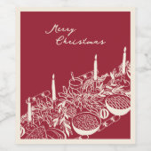 Personalized Merry Christmas Table Minimal Design Wijn Etiket (Enkel label)