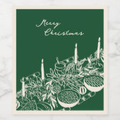 Personalized Merry Christmas Table Minimal Design Wijn Etiket (Enkel label)