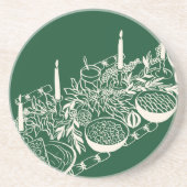 Personalized Merry Christmas Table Minimal Design Zandsteen Onderzetter (Voorkant)