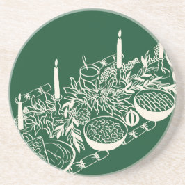 Personalized Merry Christmas Table Minimal Design Zandsteen Onderzetter