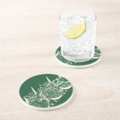 Personalized Merry Christmas Table Minimal Design Zandsteen Onderzetter (Zijkant)