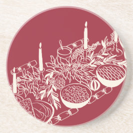 Personalized Merry Christmas Table Minimal Design Zandsteen Onderzetter