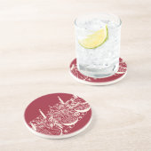 Personalized Merry Christmas Table Minimal Design Zandsteen Onderzetter (Zijkant)