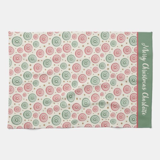 Personalized Merry Christmas Theedoek (Horizontaal)