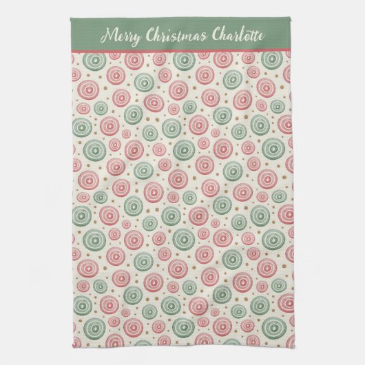 Personalized Merry Christmas Theedoek (Verticaal)