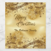 Personalized Merry Christmas Wijn Etiket (Enkel label)