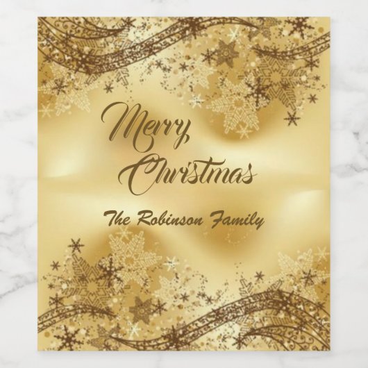Personalized Merry Christmas Wijn Etiket (Enkel label)