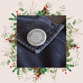 Personalized Merry Christmas Wreath Ronde Button 5,7 Cm