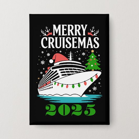 Personalized Merry Cruisemas Cruise Ship Family Button (Voorkant)