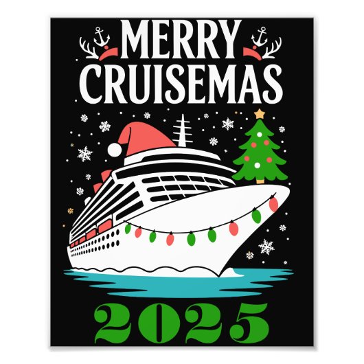 Personalized Merry Cruisemas Cruise Ship Family  Foto Afdruk (Voorkant)
