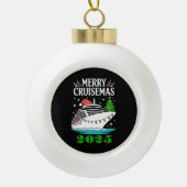Personalized Merry Cruisemas Cruise Ship Family  Keramische Bal Ornament (Voorkant)