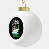 Personalized Merry Cruisemas Cruise Ship Family  Keramische Bal Ornament (Rechts)