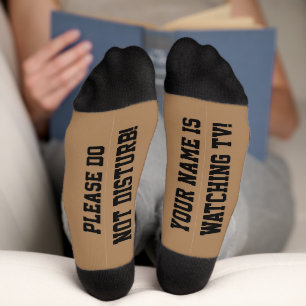 PERSONALIZED Message Socks Brown Sokken