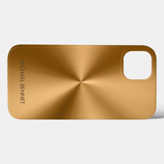 Personalized Metallic Radial Gold Texture Case-Mate iPhone Case (Achterkant (horizontaal))