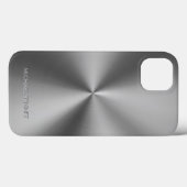 Personalized Metallic Radial Silver Texture Case-Mate iPhone Case (Achterkant (horizontaal))