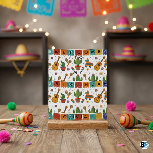 Personalized Mexican Fiesta Birthday Acryl Bord